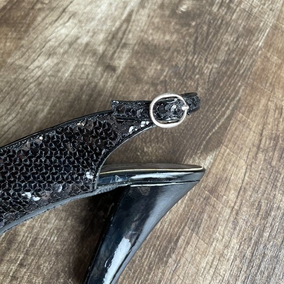 Candies 8.5 medium Women' sequin black heels. - Picture 10 of 10